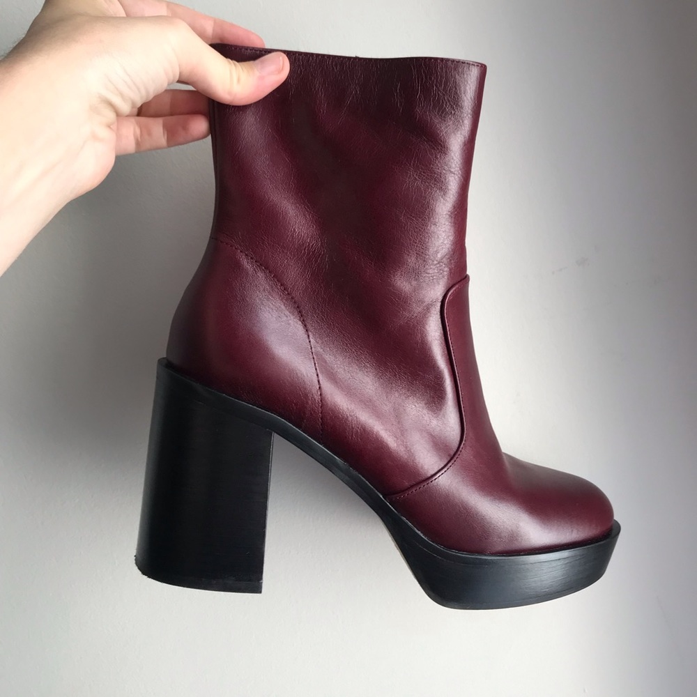 Vince Camuto Burgundy Leather Boots